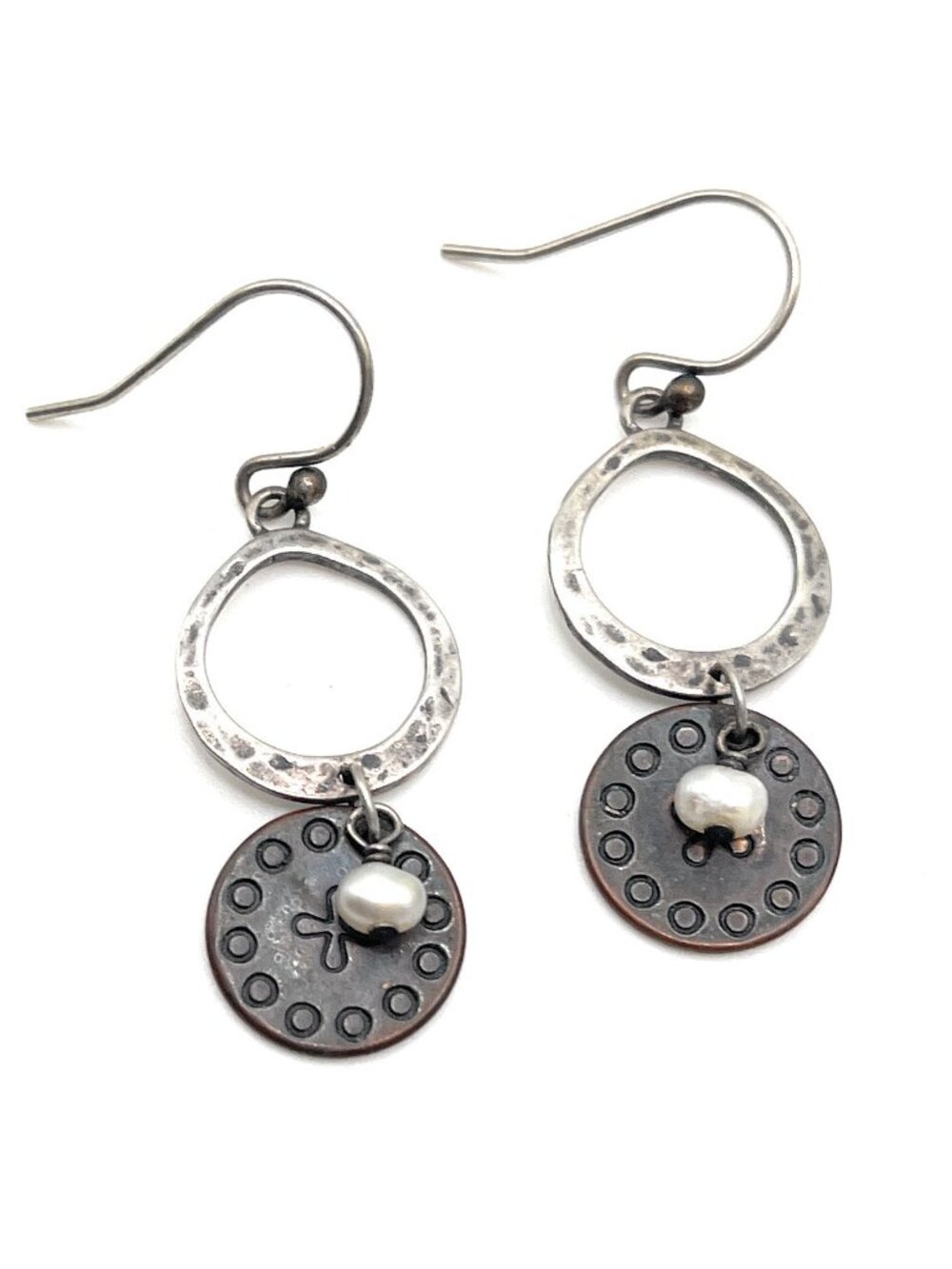 W1577 Retired Silpada Copper Coin Earrings